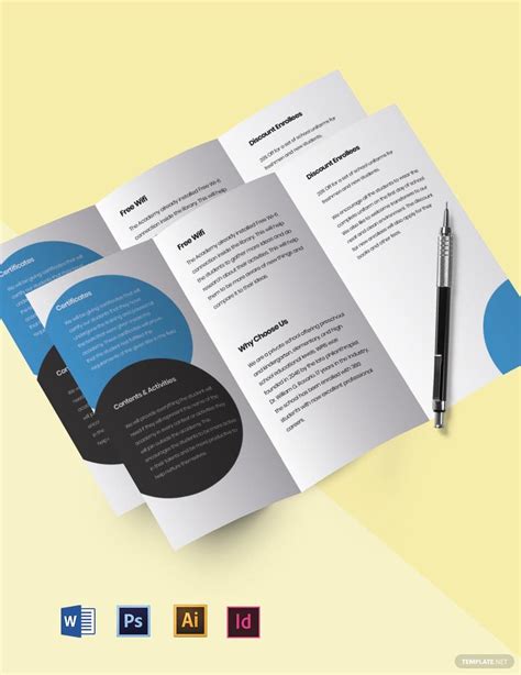 Tri Fold Academic School Brochure Template Download In Word