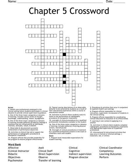 Chapter 5 Crossword Wordmint
