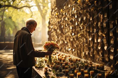 Premium AI Image | Memorial reflection loved ones centenary tree