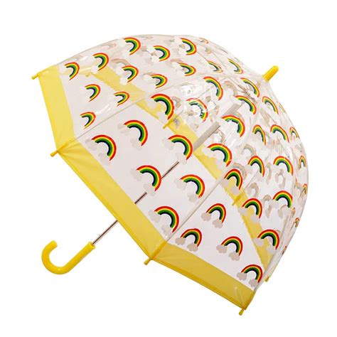 Childrens Clear Birdcage Umbrella Rainbow