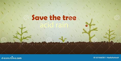 Acid Rain Stock Vector Illustration Of Root Falling 63166838