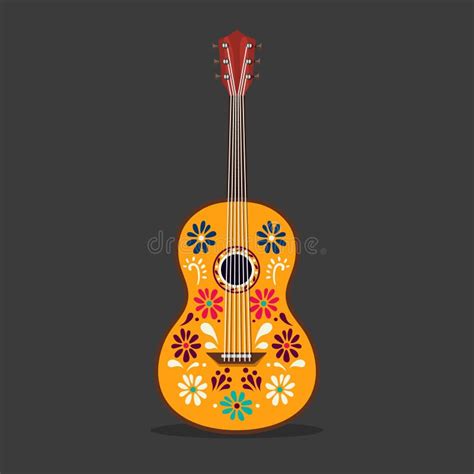 Guitarra Mexicana Con Instrumento Musical De Dibujos Animados Símbolo