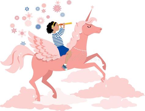 Girl Riding Unicorn Stock Vector Illustration Of Education 92723451