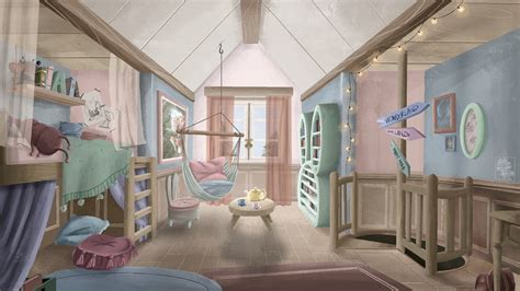 Artstation Background Design Of Alice In Wonderlands Bedroom