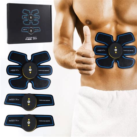 Rechargable Smart Ems Muscle Fitness Abdominal Muscle Toner Electric Stimulator Massager Tens