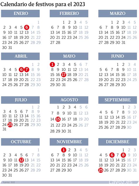Calendario Laboral De 2023 Dias Festivos Nacionales Y Regionales