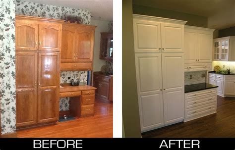 Painting Oak Cabinets Before And After Transformed From Plain Golden