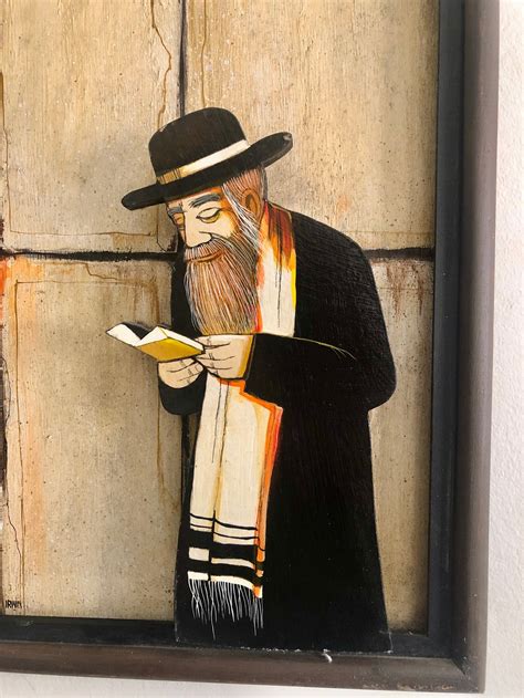 Vintage 3d Rabbi Oil Painting Jewish Decor 3d Art Etsy