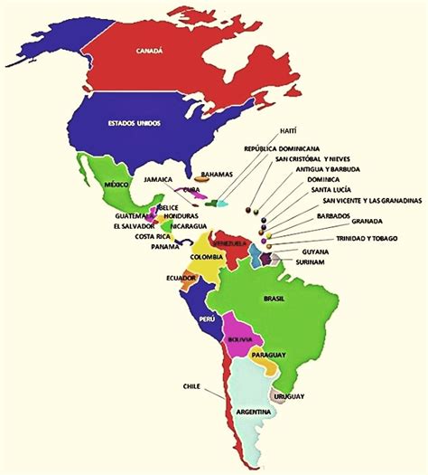 Mapa De America Con Division Politica Nombres Y Capitales Imagui Images