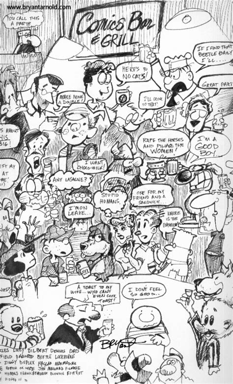 Cartoon Bar Full Of Newspaper Cartoon Characters Cartoon