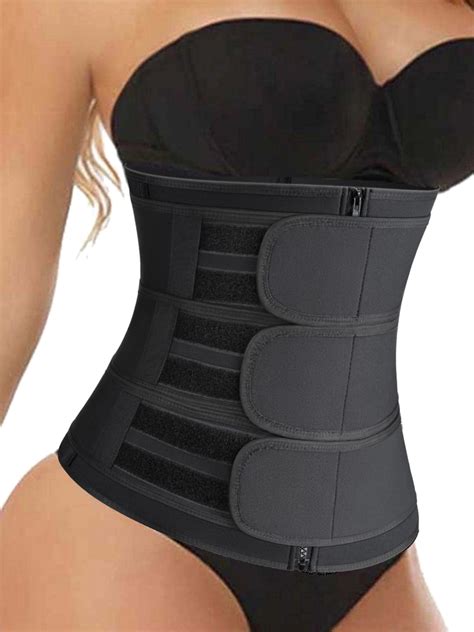 Miss Moly Womens Waist Trainer 3 Belt Extra Firm Control Trimmer Hot Sweat Body Shaper Tummy