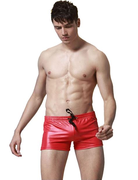 2018 Hot Selling Faux Leather Men Sexy Underwear Boxers Shorts Tight Fitting Underpants Male