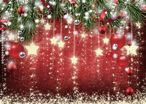 Buy Sjoloon Christmas Backdrops Red Ball Theme Background Shining Stars