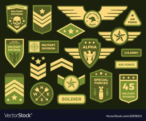 Military Badges American Army Badge Patch Vector Image