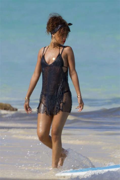 Rihanna Stunning Ass Surfing In Thong Bikini Beautiful Girl