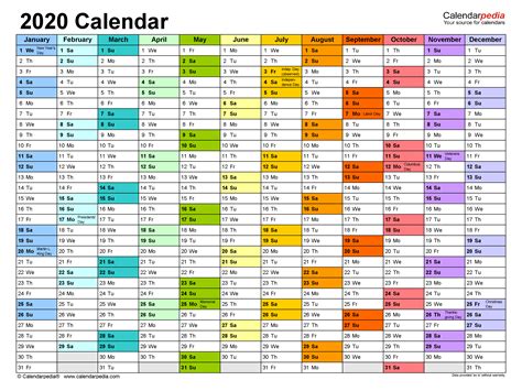 Year Calendar In Excel 2020 Calendar Printables Free Templates Riset