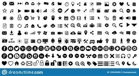 Set With The Most Used Web Icons Editorial Stock Photo Illustration