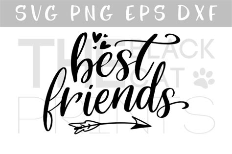 Best friends SVG DXF PNG EPS By TheBlackCatPrints | TheHungryJPEG.com