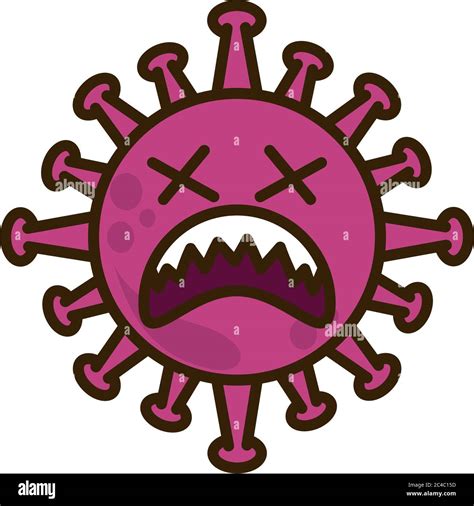 Virus Emoticon Covid 19 Emoji Charakter Infektion Flache Cartoon Stil
