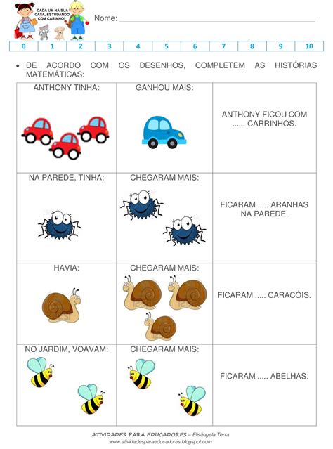 Atividades Para Educadores Atividade De Matemática 1º Ano