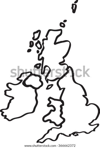 Doodle Freehand Outline Sketch Great Britain Stock Vector Royalty Free