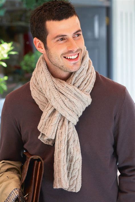 Mens Cable Scarf Knitting Pattern The Knitting Network