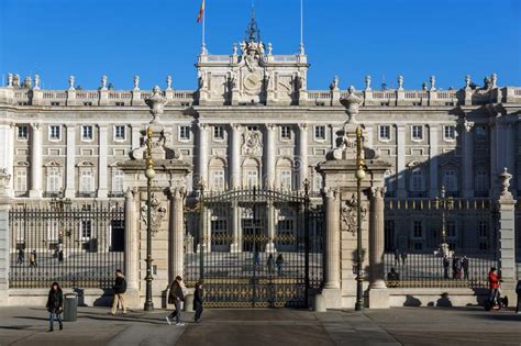 Beautiful View Of The Facade Of The Royal Palace Of Madrid Spain