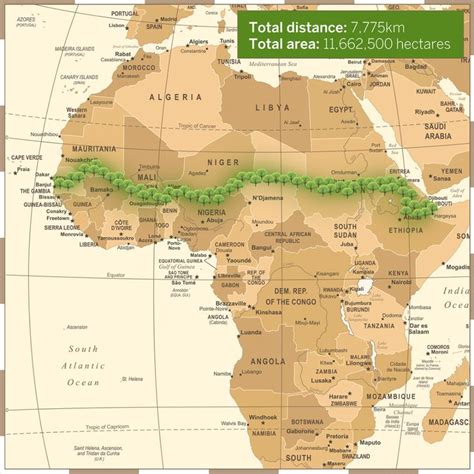 The Great Green Wall Of The Sahara Mapped In 2021 Amazing Maps Map