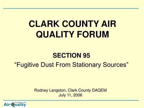 Ppt Clark County Air Quality Forum Powerpoint Presentation Free