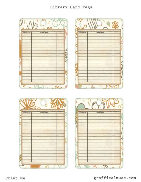 Free Printables Vintage Library Card Tags The