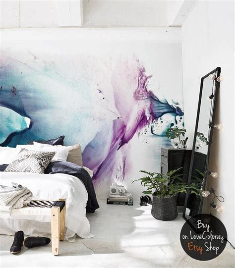 Paint Stains Watercolor Wall Mural Splash Wall Art Etsy Watercolor