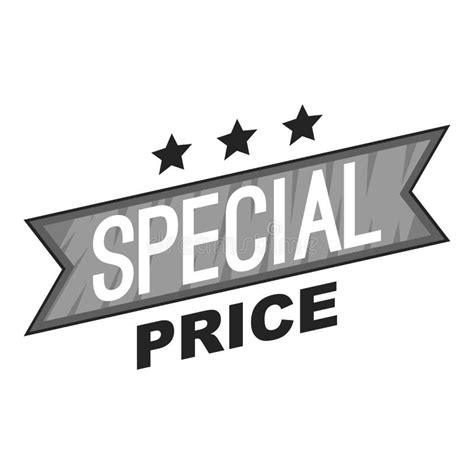 Label Special Price Icon Gray Monochrome Style Stock Illustration