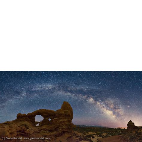 Milky Way Panorama Over Turret Arch Glenn Randall Photography