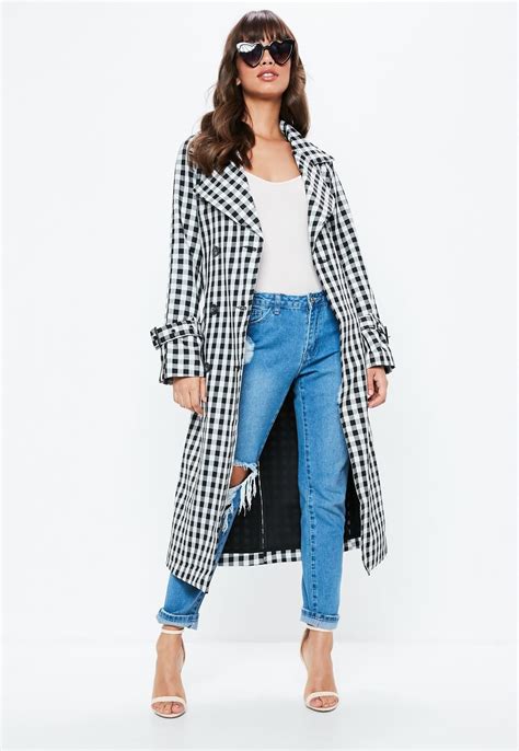 Missguided Black Gingham Mac Todays Fashion Trends Latest Clothing