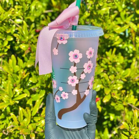 Cherry Blossom Starbucks Cup Cherry Blossom Cup With Etsy
