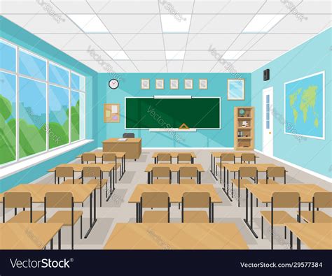 Empty School Classroom Interior Royalty Free Vector Image