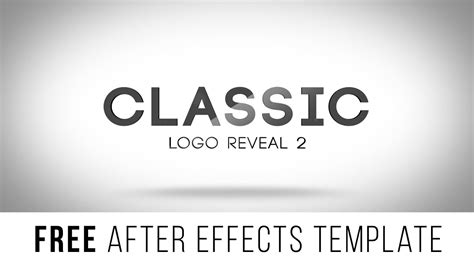 FREE After Effects Template "Classic Logo Reveal 2" - YouTube