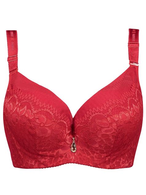 [41 off] 2020 plus size flower lace padded underwire bra in red dresslily