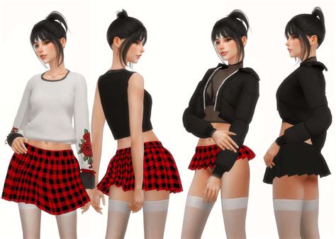 Набор коротких юбок Одежда Моды для Sims 4