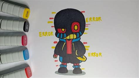 How To Draw Error Sans Chibi Very Easy Chibi Error Sans Drawings