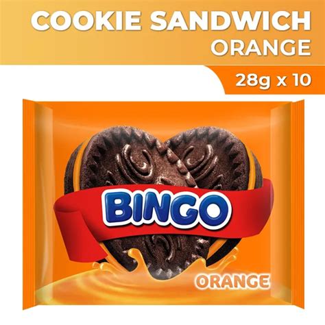 Bingo Cookie Sandwich Orange Filled Choco 28g X 10 Lazada Ph