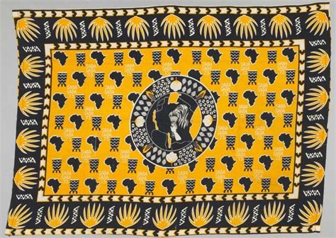 Africa Commemorative Cloth Kanga From Tanzania Ca 1973 Cotton