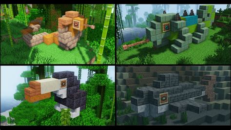 Minecraft 12 Jungle Animal Build Ideas Youtube