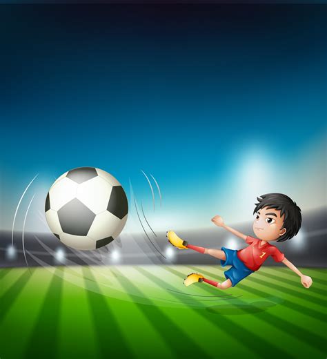A Football Player Kicking Ball 360177 Vector Art At Vecteezy
