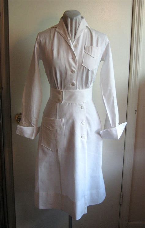 1940s Nurse Dress Uniform Wwii Us Navy Long Sleeve Xl Extra Etsy Nurse Dress Uniform