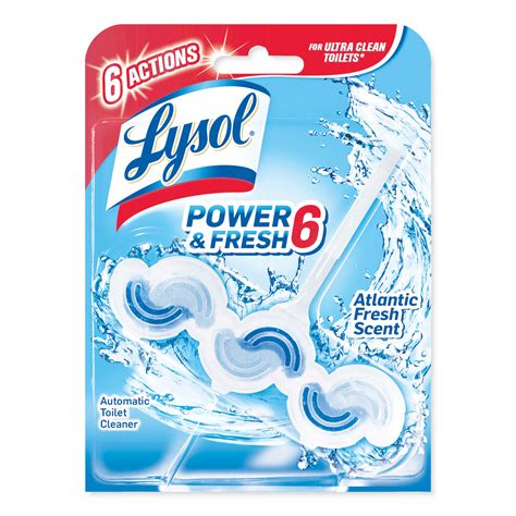 lysol brand power and fresh 6 automatic toilet bowl cleaner atlantic fresh 1 37 oz clip on