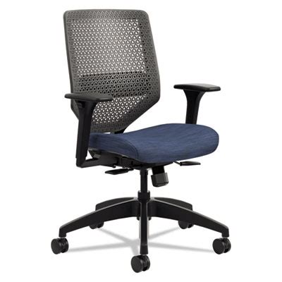 The hon solve series mid back office chair is a straightforward office chair that uses an interesting blend of materials and simple shapes to create something accessible, but not unappealing in terms of its look. HON Solve ReActiv Back Midnight/Charcoal Task Chair ...