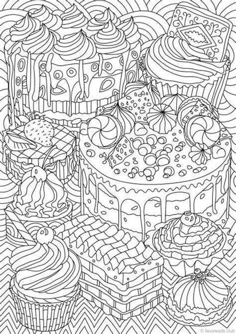 20 free printable adult coloring pages. Sweet Treats Printable Adult Coloring Page from Favoreads ...