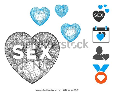Vector Network Sex Hearts Geometric Wire Stock Vector Royalty Free