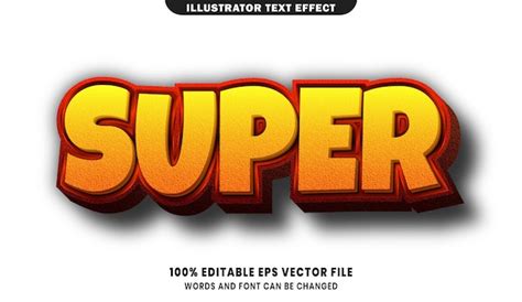 Premium Vector Super Text Font Style Editable Text Effect